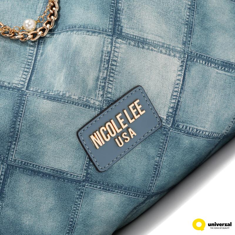 TORBA NICOLE LEE P17089 BLUE CHAIN FW2024 