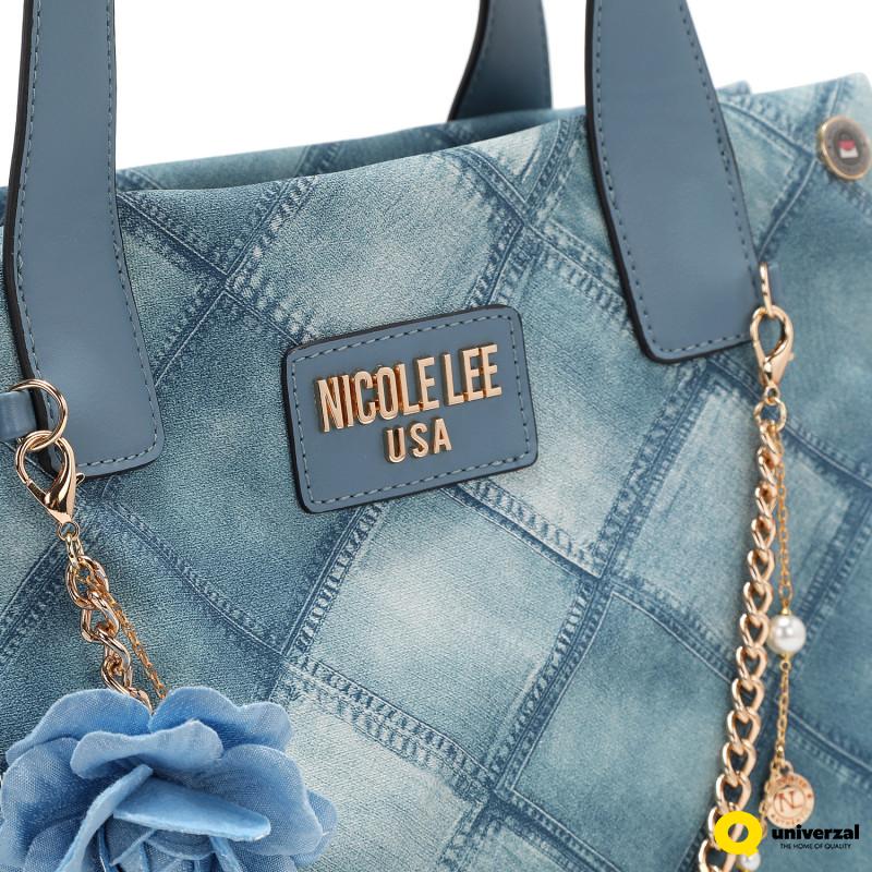 TORBA NICOLE LEE P17091 BLUE CHAIN FW2024 