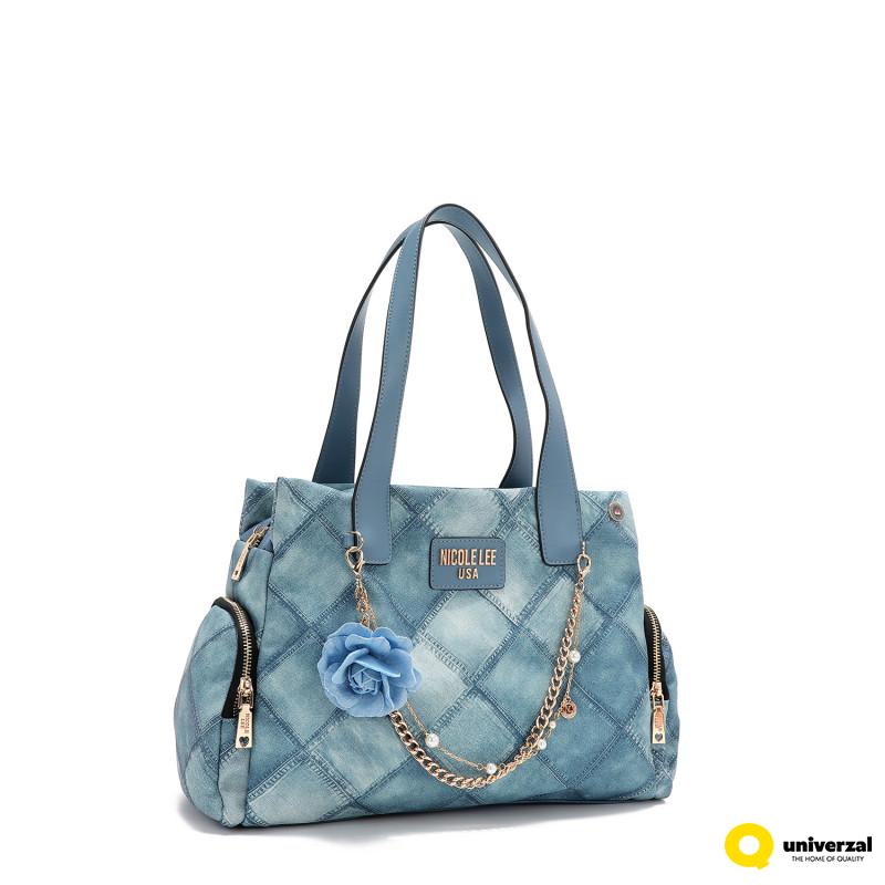 TORBA NICOLE LEE P17091 BLUE CHAIN FW2024 