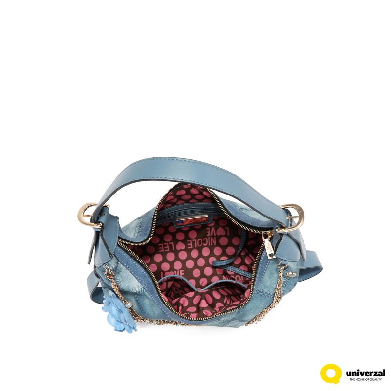 TORBA NICOLE LEE P17092 BLUE CHAIN FW2024 