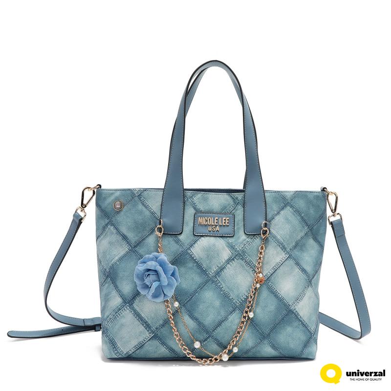 TORBA NICOLE LEE P17093 BLUE CHAIN FW2024 