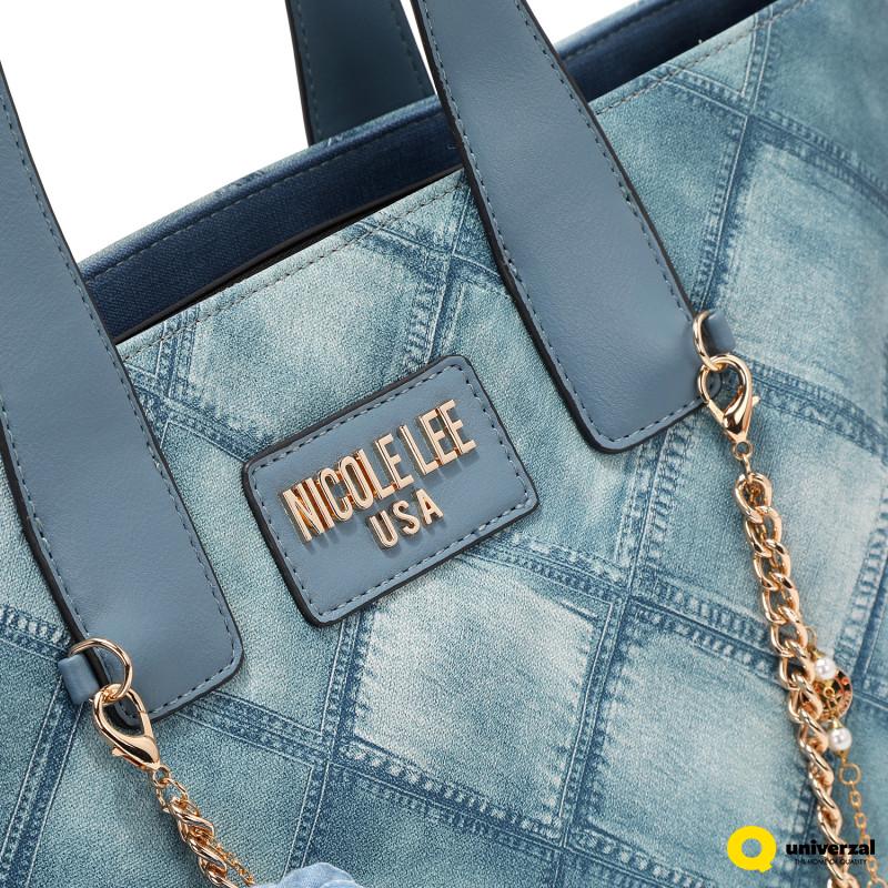 TORBA NICOLE LEE P17093 BLUE CHAIN FW2024 