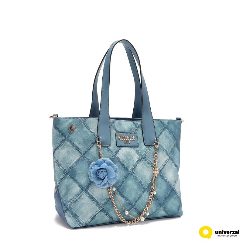 TORBA NICOLE LEE P17093 BLUE CHAIN FW2024 