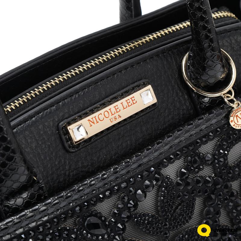 TORBA NICOLE LEE ELEGANT P17098 BLACK FW2024 