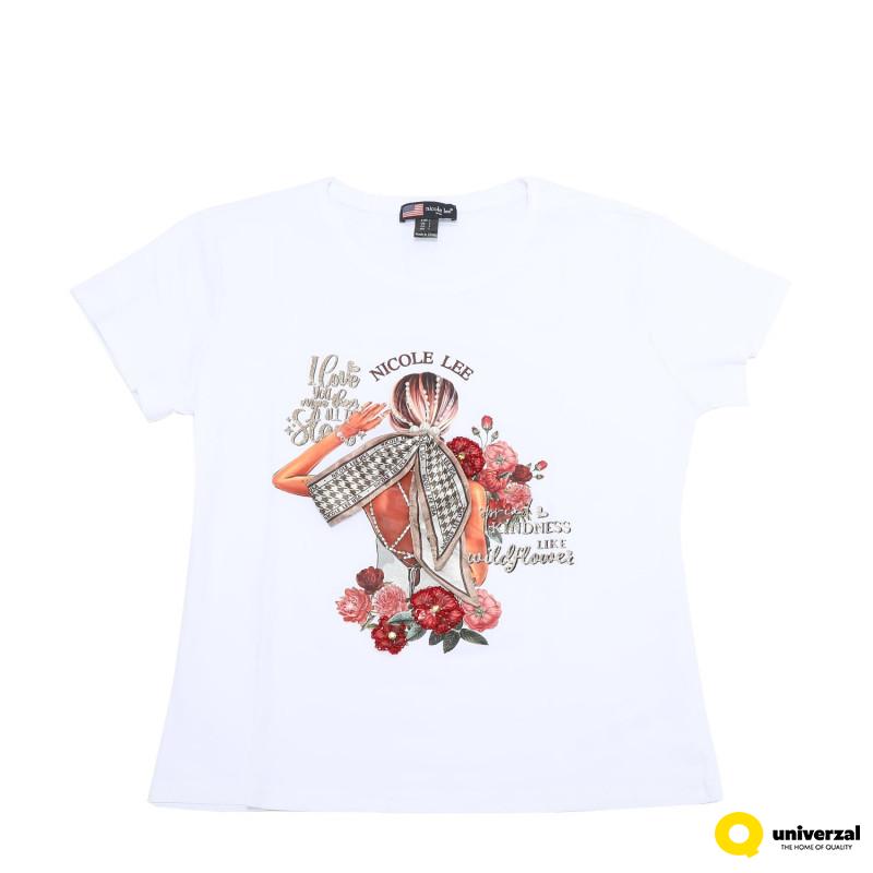 MAJICA NICOLE LEE TOP7701 BLIND DATE 2XL WHITE FW2024 