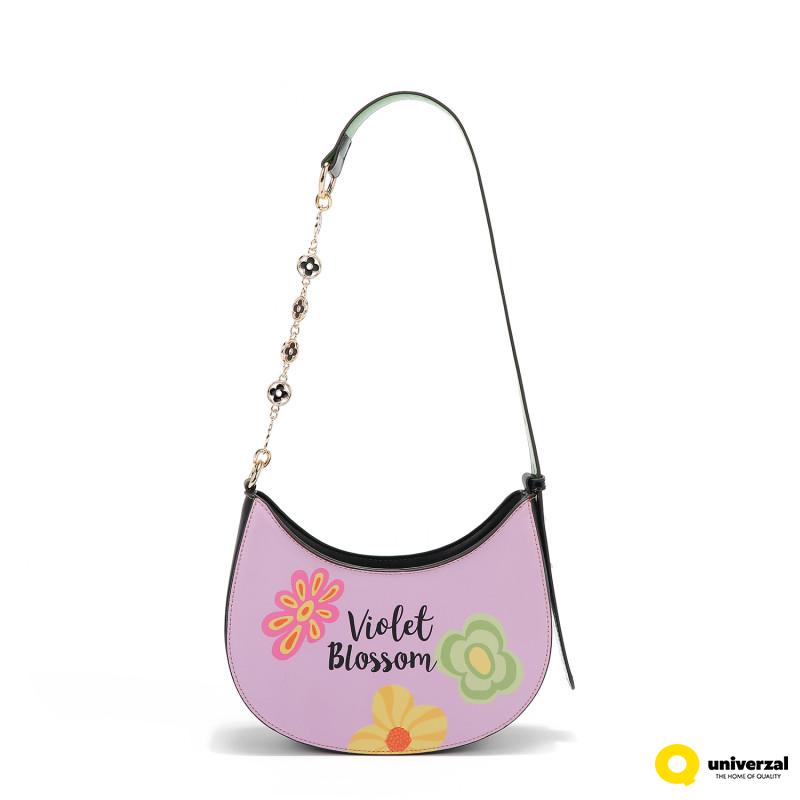 TORBA NICOLE LEE VB17241 LOGO VIOLET BLOSSOM SS2025 