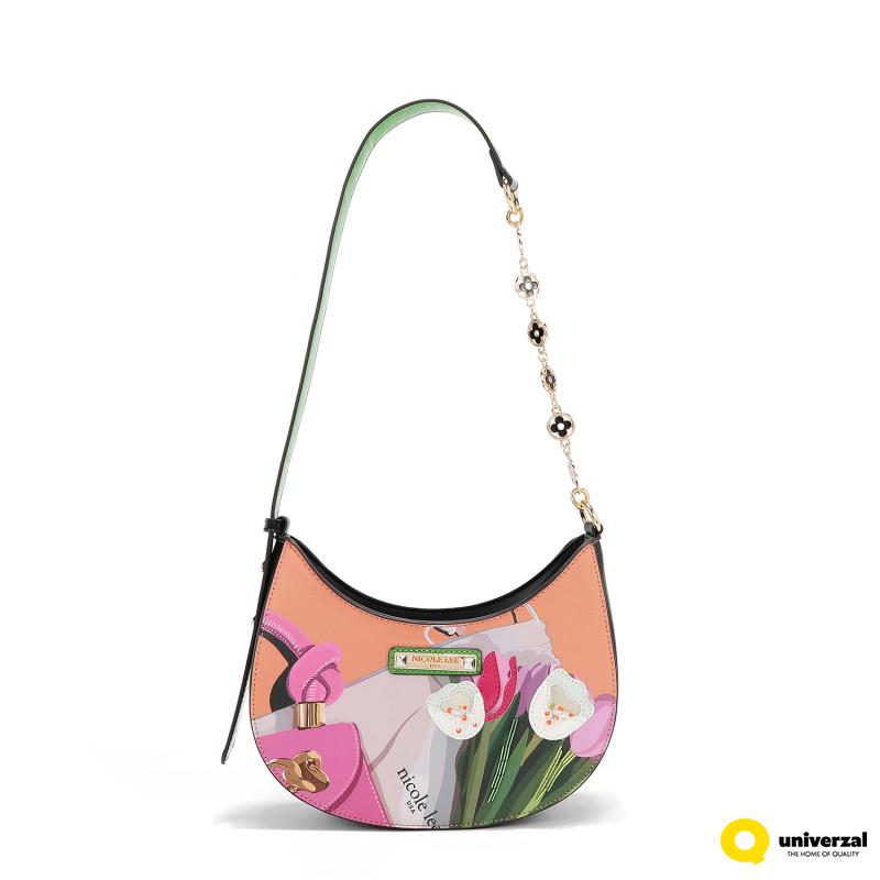 TORBA NICOLE LEE VB17241 LOGO VIOLET BLOSSOM SS2025 