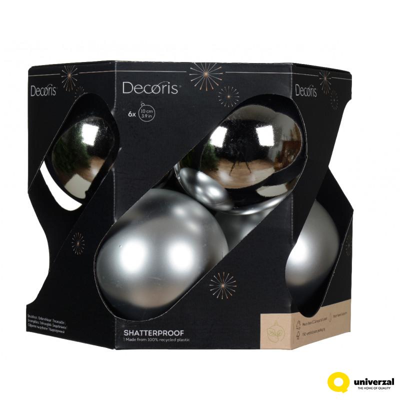 KUGLA NOVOGODIŠNJA 6/1 10CM SILVER 021172 