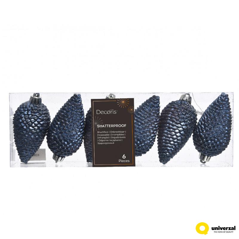 NOVOGODIŠNJI UKRAS ŠIŠARKA 6/1 8CM BLUE 028607 