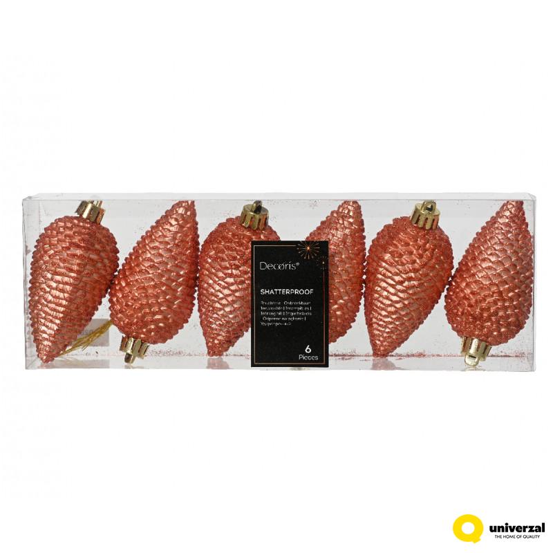 NOVOGODIŠNJI UKRAS ŠIŠARKA 6/1 8CM ORANGE 028682 