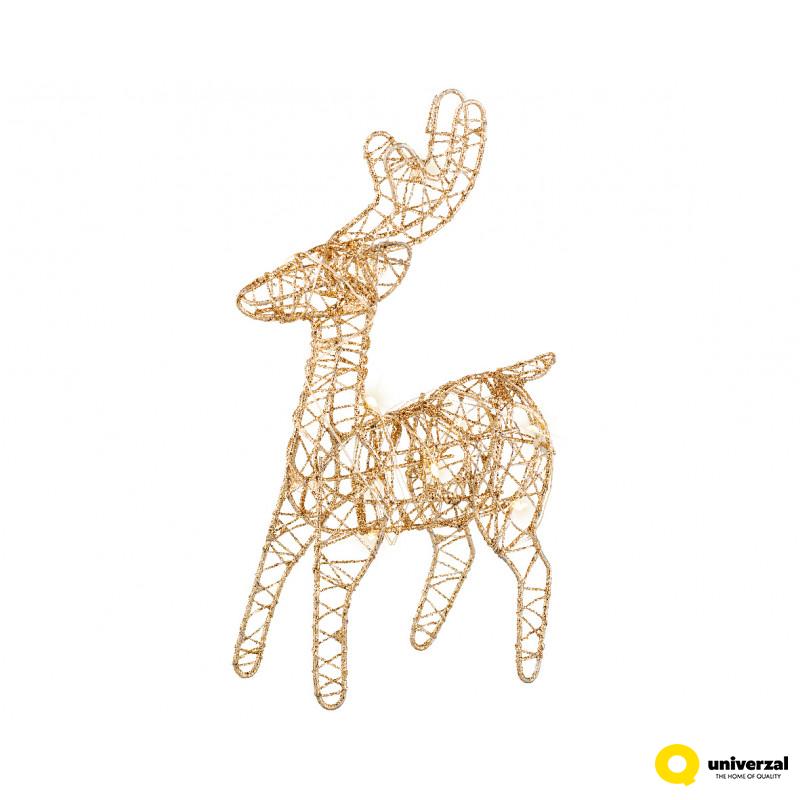 FIGURA NOVOGODIŠNJA IRVAS SA LAMPICAMA 5X12X21CM GOLD/WARM 486651 