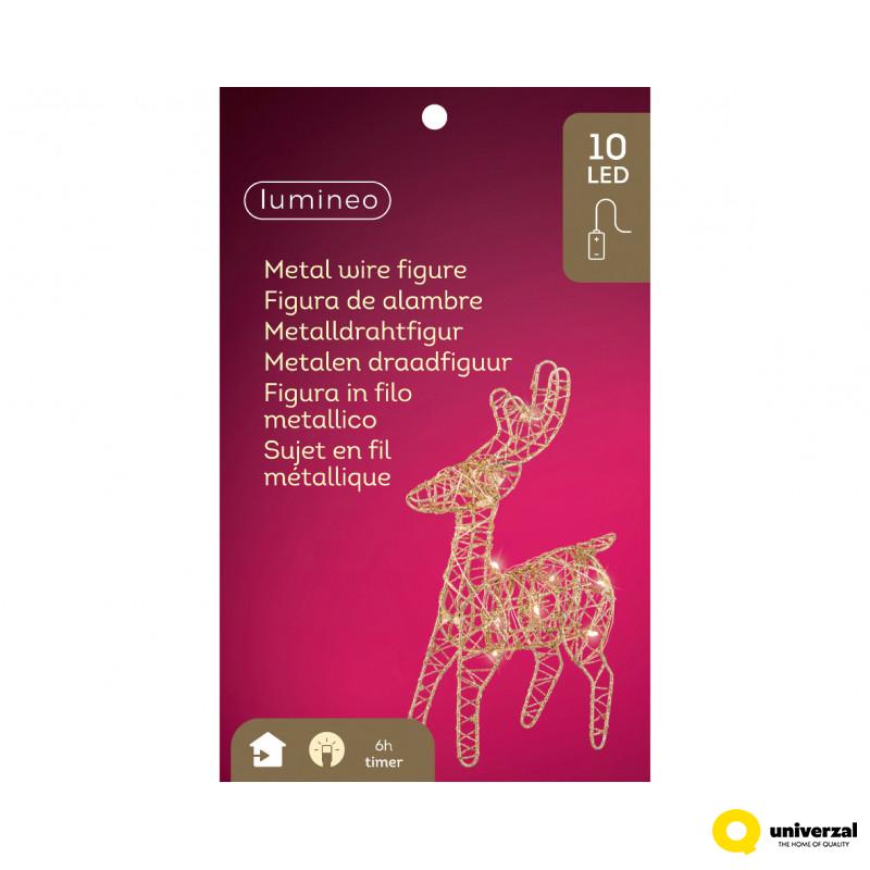 FIGURA NOVOGODIŠNJA IRVAS SA LAMPICAMA 5X12X21CM GOLD/WARM 486651 