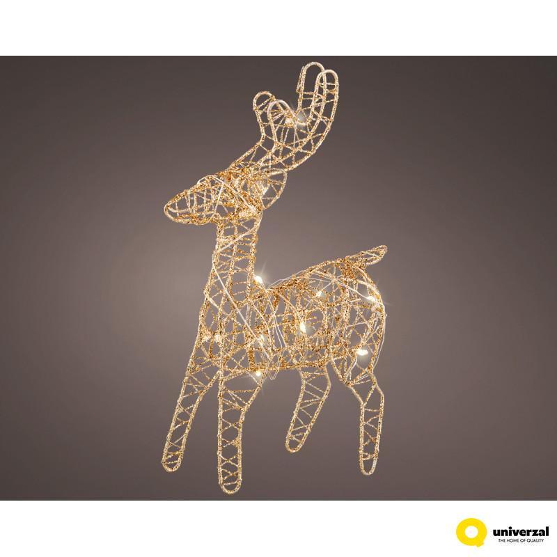 FIGURA NOVOGODIŠNJA IRVAS SA LAMPICAMA 5X12X21CM GOLD/WARM 486651 