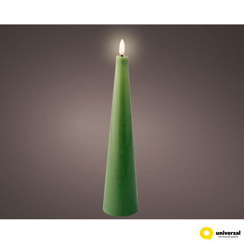 SVEĆA DEKORATIVNA ZELENA SA LED SVETLOM 5.8X27.8CM 487361 