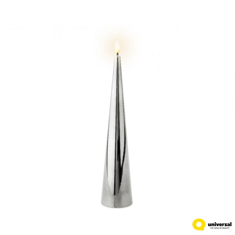 SVEĆA DEKORATIVNA SREBRNA SA LED SVETLOM 5.4X27.5CM 487385 