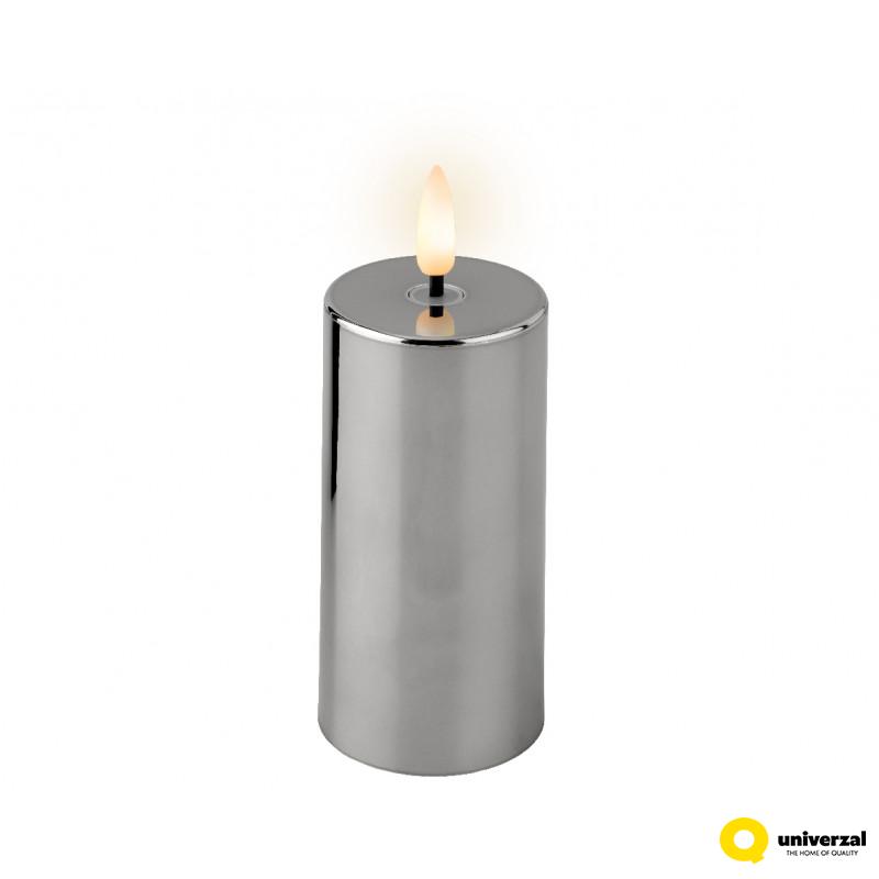 SVEĆA DEKORATIVNA SREBRNA SA LED SVETLOM 5X12.5CM 487386 