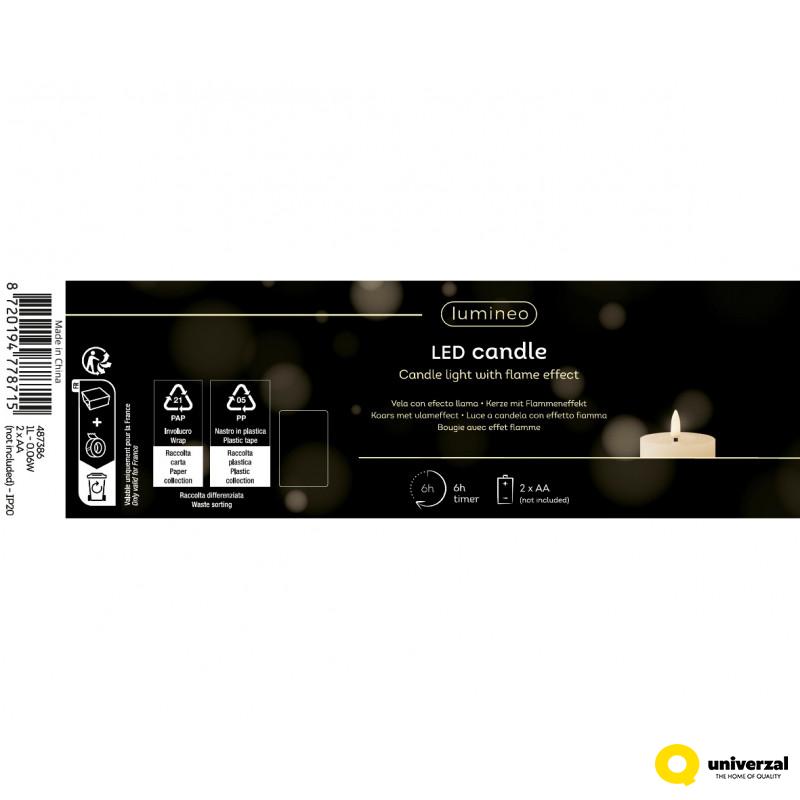 SVEĆA DEKORATIVNA SREBRNA SA LED SVETLOM 5X12.5CM 487386 
