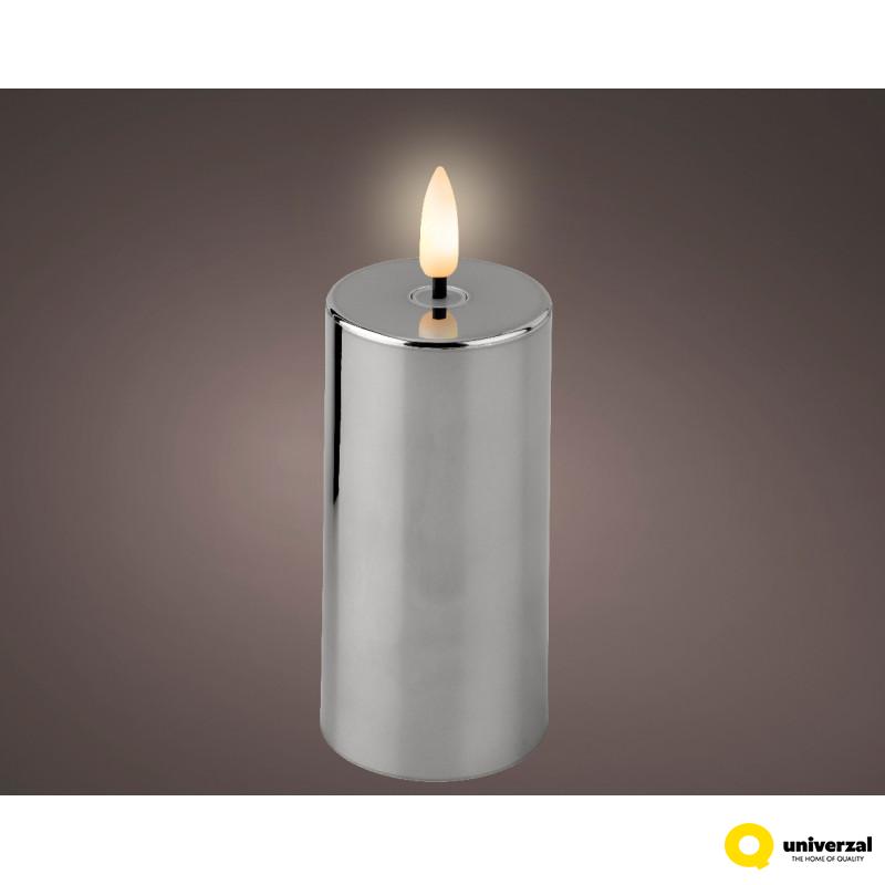 SVEĆA DEKORATIVNA SREBRNA SA LED SVETLOM 5X12.5CM 487386 