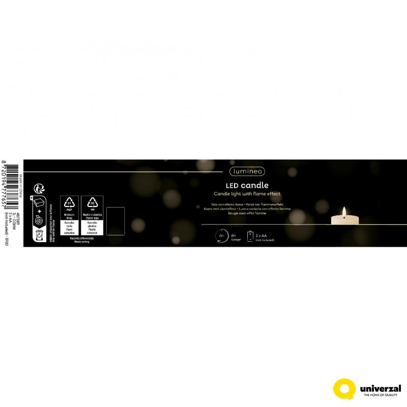 SVEĆA DEKORATIVNA ZLATNA SA LED SVETLOM 7X15CM 487389 