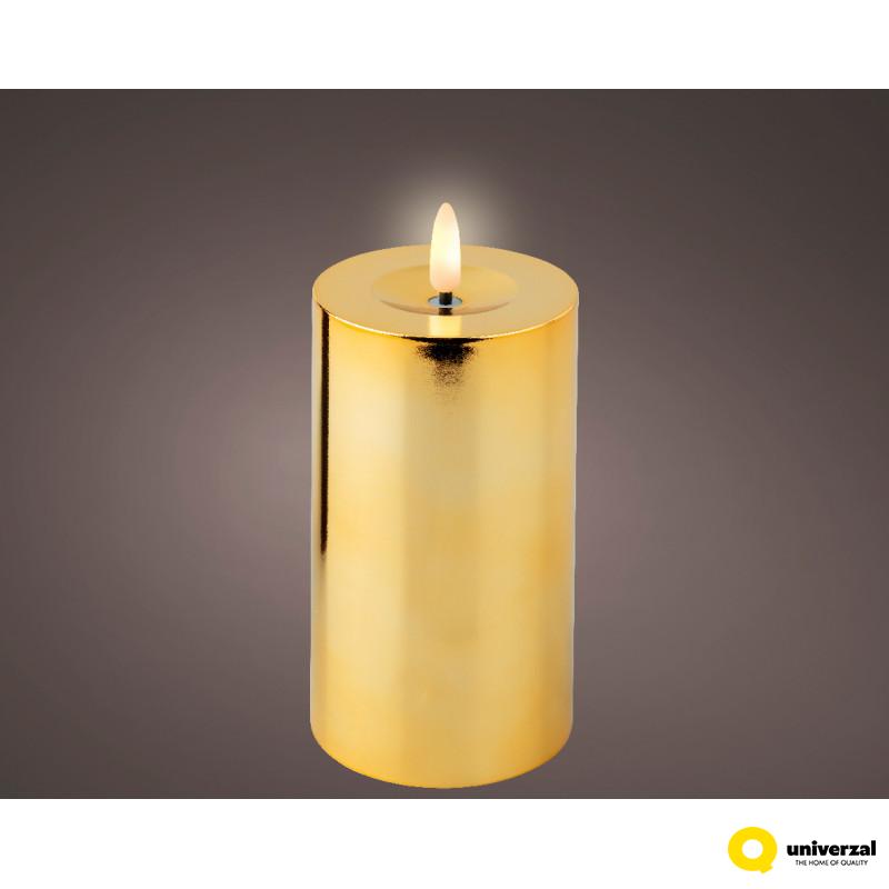 SVEĆA DEKORATIVNA ZLATNA SA LED SVETLOM 7X15CM 487389 