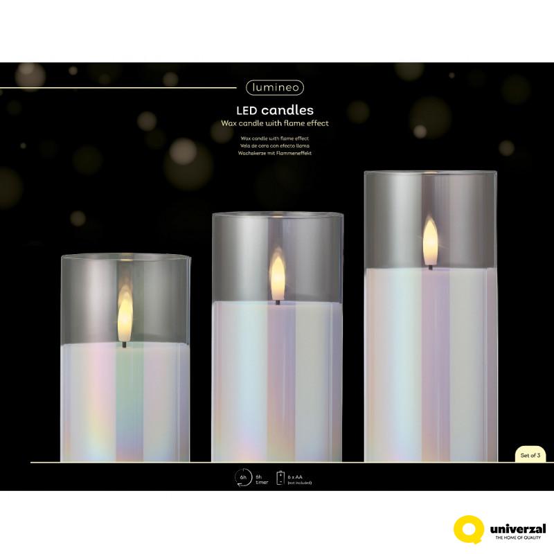 SVEĆA DEKORATIVNA IRIS SA LED SVETLOM 7.5X17.5CM 487543 