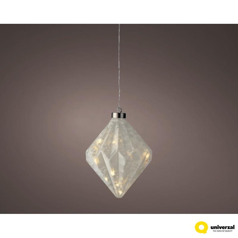 NOVOGODIŠNJI UKRAS DIJAMANT FROST SA LED SVETLOM 16X20CM 487607 