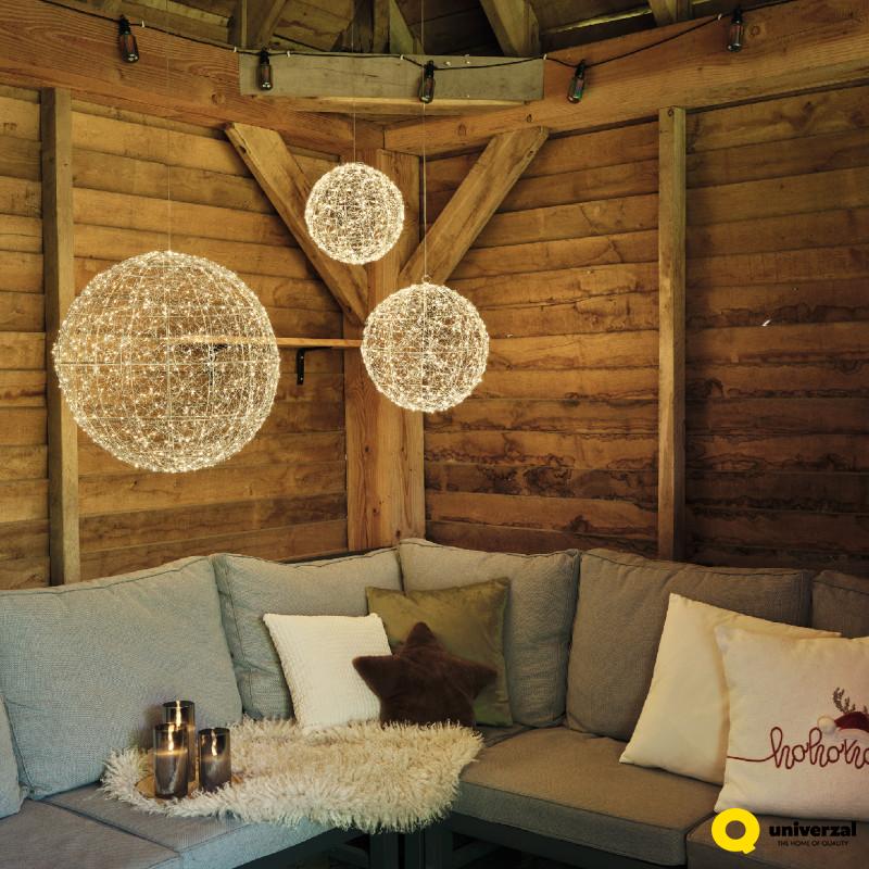 FIGURA NOVOGODIŠNJA LOPTA SA LED SVETLOM 38CM OUTDOOR 491588 