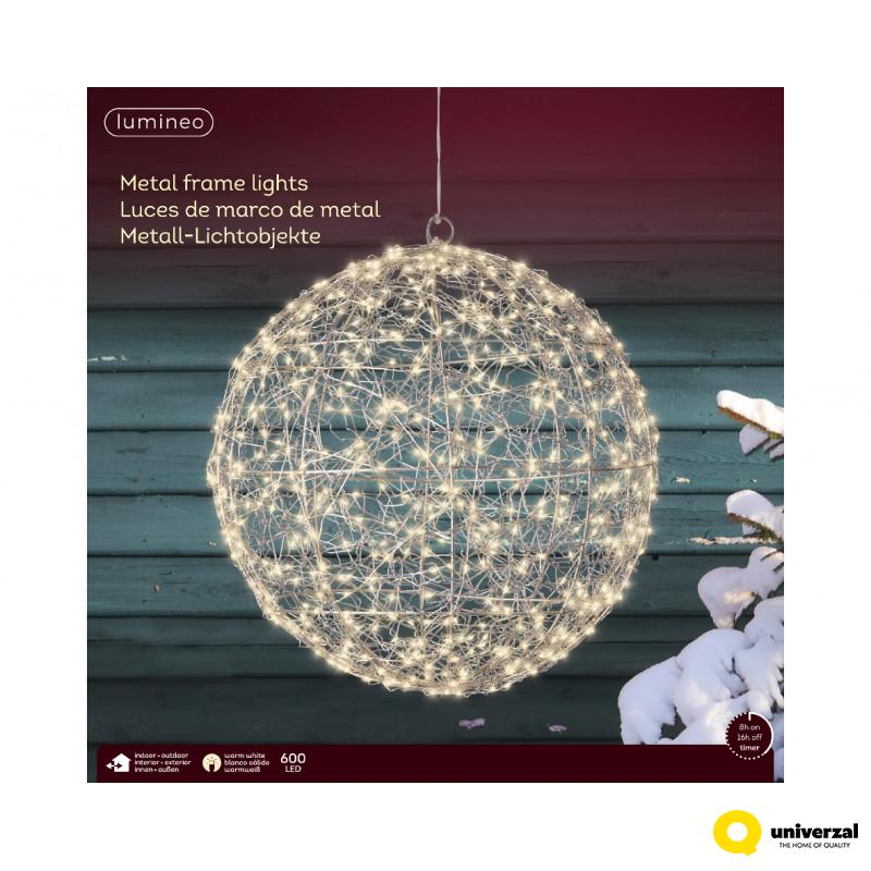 FIGURA NOVOGODIŠNJA LOPTA SA LED SVETLOM 38CM OUTDOOR 491588 