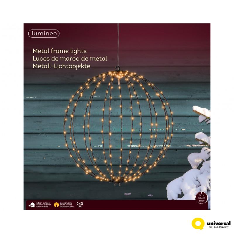 FIGURA NOVOGODIŠNJA LOPTA SA LED SVETLOM 38CM OUTDOOR 491677 
