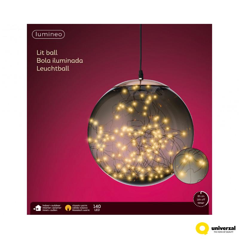 FIGURA NOVOGODIŠNJA LOPTA SA LED SVETLOM 30CM 496665 