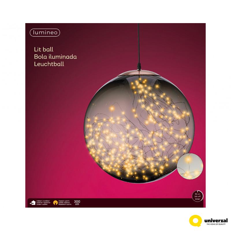 FIGURA NOVOGODIŠNJA LOPTA SA LED SVETLOM 40CM 496666 