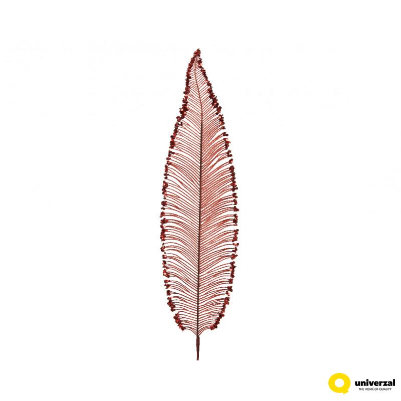 LIST DEKORATIVNI 79CM RED GLITER 704804 