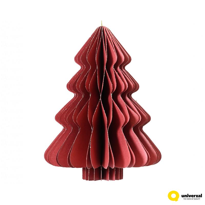 JELKA NOVOGODIŠNJA PAPIRNA 15CM CRVENA 709207 