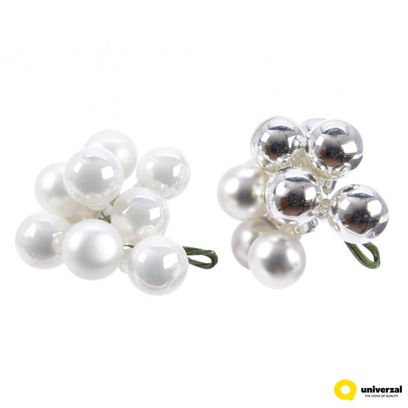 KUGLA NOVOGODIŠNJA 10/1 2CM CRVENA/SREBRNA 715076 