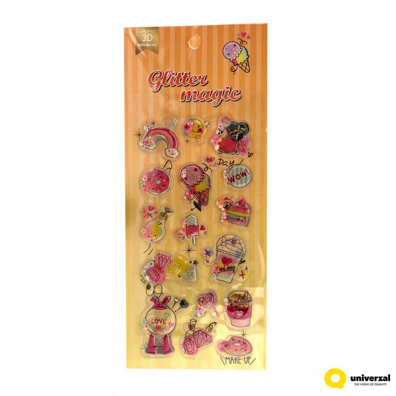 STIKERI 3D GLITTER MAGIC FAC 