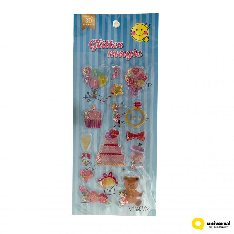 STIKERI 3D GLITTER MAGIC FAC 