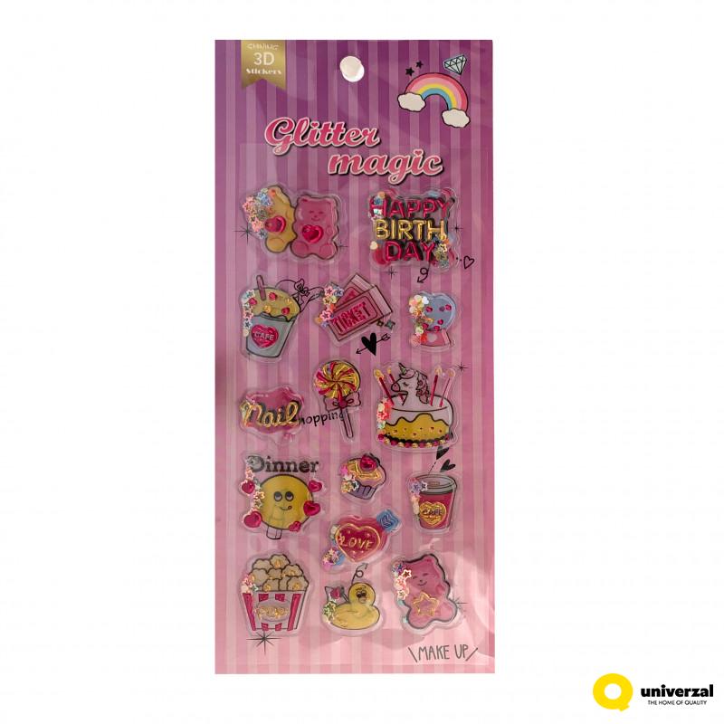 STIKERI 3D GLITTER MAGIC FAC 