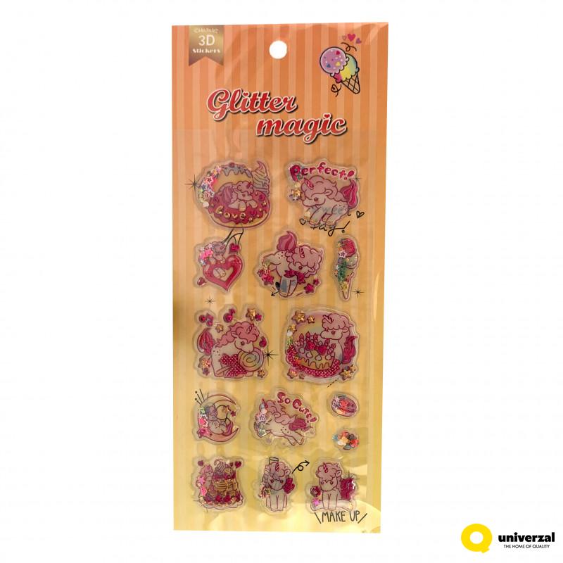 STIKERI 3D GLITTER MAGIC FAC 