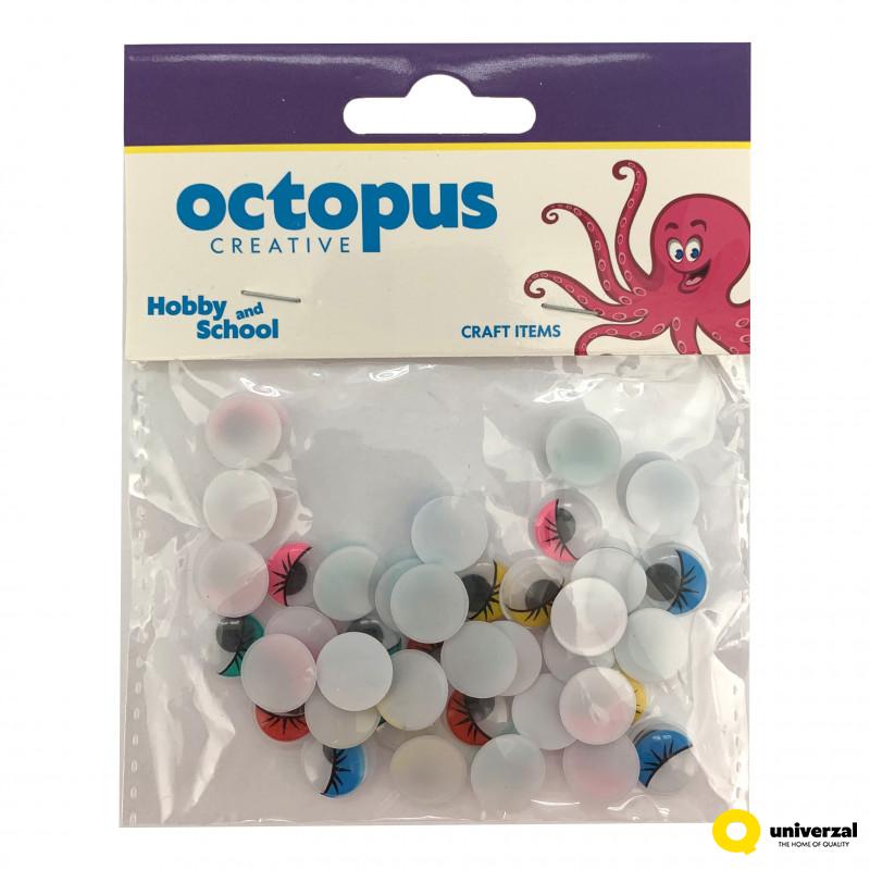 DEKORATIVNE OČI OKRUGLE U BOJI 12mm 40kom OCTOPUS UNL-2389 