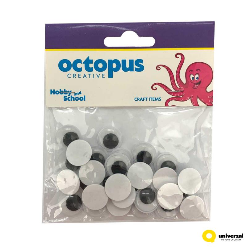 DEKORATIVNE OČI SAMOLEPLJIVE 15mm 30kom OCTOPUS UNL-2391 