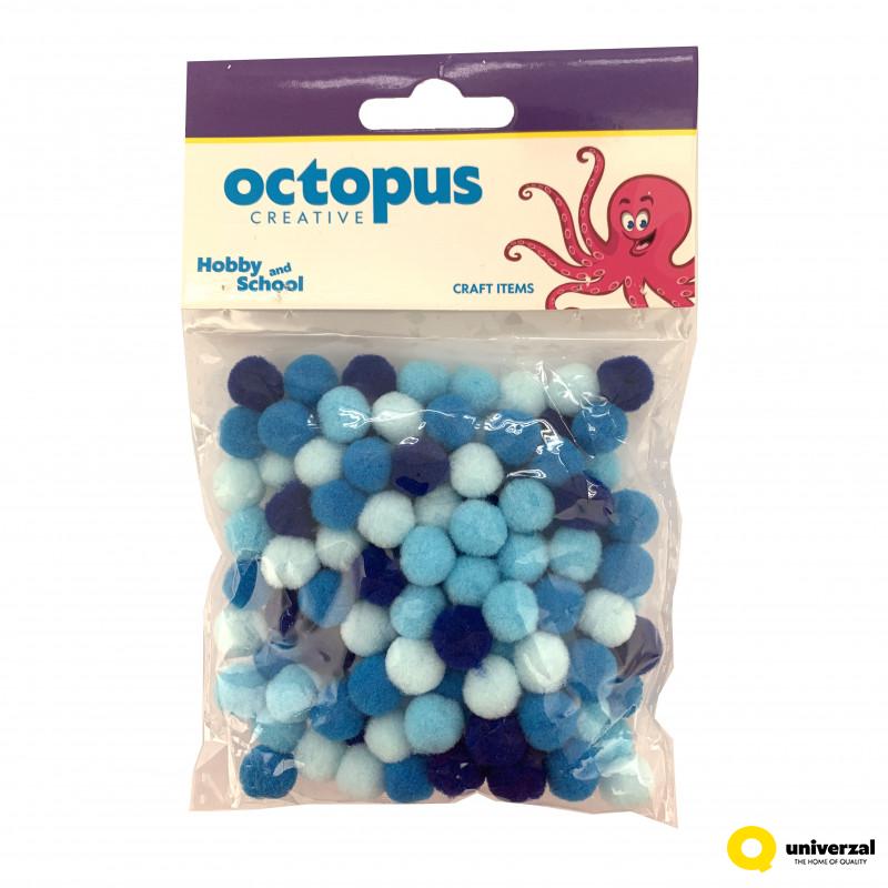 DEKORATIVNE POM POM LOPTICE 10mm 120kom PLAVI UNL-2423 OCTOPUS 
