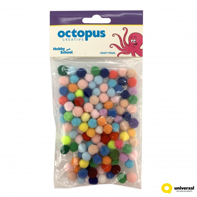 DEKORATIVNE POM POM LOPTICE MIX 10mm 120kom UNL-2426 OCTOPUS 