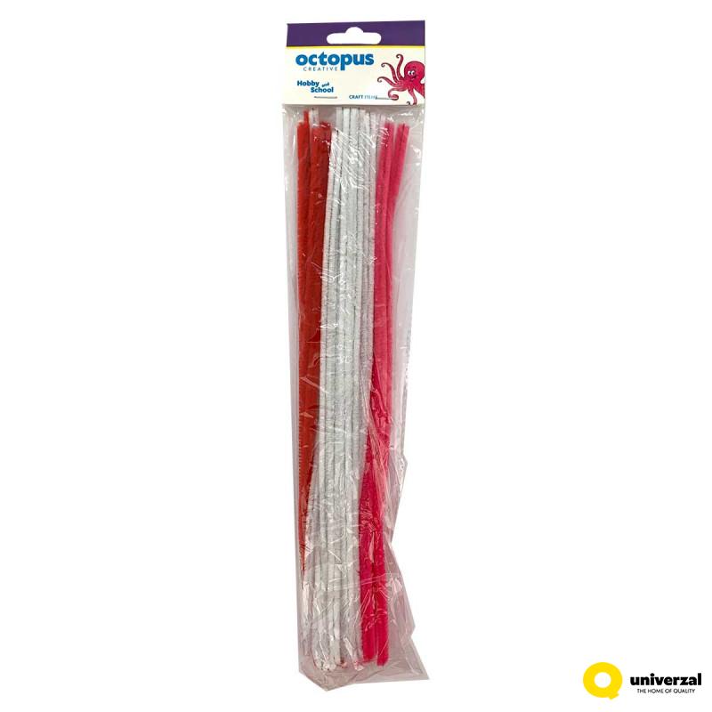 DEKORATIVNE PLIŠ TRAKE 300X6mm 30kom CRVENE UNL-2428 OCTOPUS 