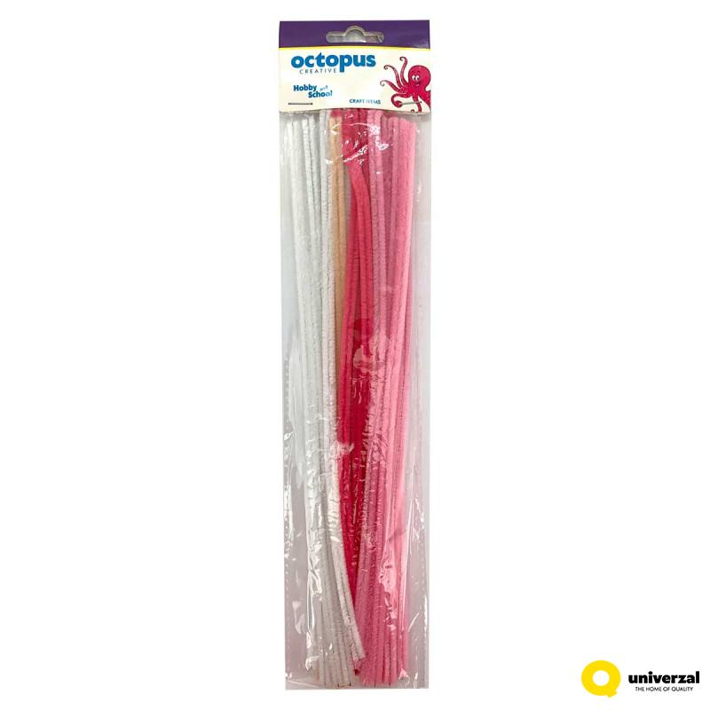 DEKORATIVNE PLIŠ TRAKE 300X6mm 30kom ROZE UNL-2431 OCTOPUS 