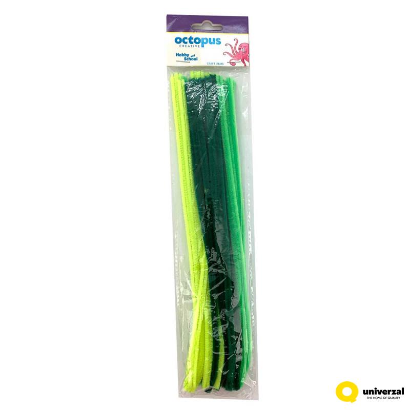 DEKORATIVNE PLIŠ TRAKE 300X6mm 30kom ZELENE UNL-2433 OCTOPUS 