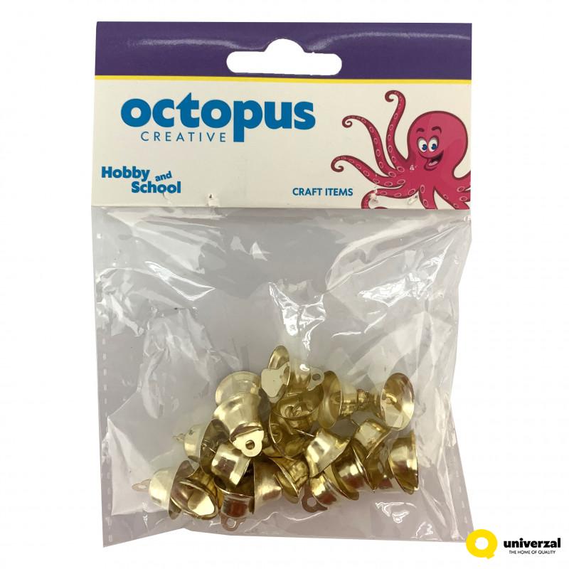 DEKORATIVNI ZVONČIĆI ZLATNI 14mm 20kom UNL-2434 OCTOPUS 
