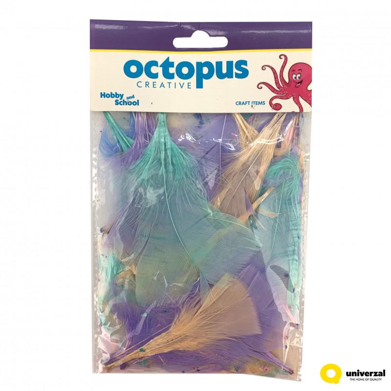 DEKORATIVNO PERJE MIX PASTEL 4-8cm 7g UNL-2446 OCTOPUS 