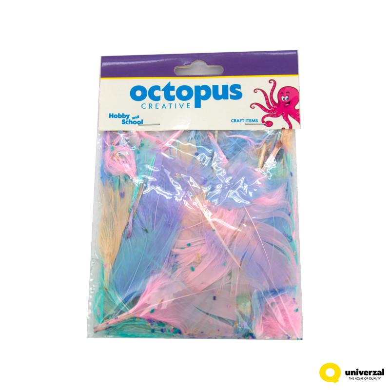 DEKORATIVNO PERJE MIX PASTEL 10-15cm 10/1 UNL-2449 OCTOPUS 
