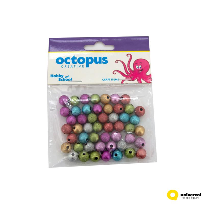 DEKORATIVNE PERLE GLITER 10mm 50kom UNL-2394 OCTOPUS 