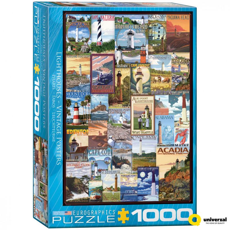 PUZZLE 1000 DELOVA 6000-0779 LIGHTHOUSES VINTAGE POSTERS 